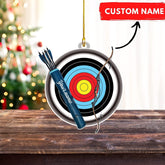 Suseaz Personalized Archery Ornaments, Bow and Arrow Ornament, Hunter Ornament, Hunting Ornament 2023, Archery Gifts, Archer Christmas Ornament, Archery Target, Archery Team Gifts (Style 4)